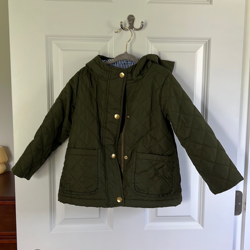 J. Crew Aspen Moss Quilted Jacket XXS Girl
